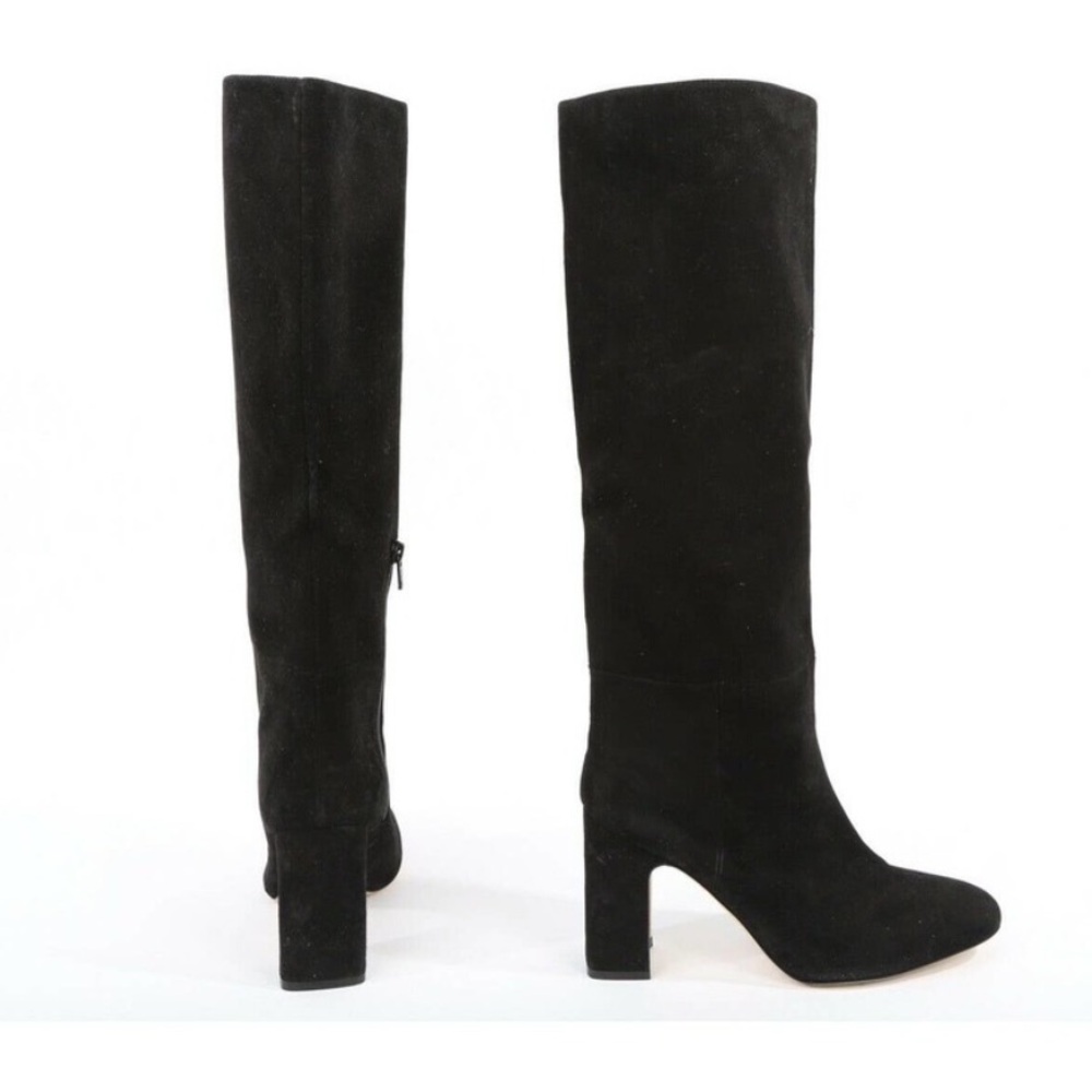 STUART WEITZMAN Black Suede Knee High Boots